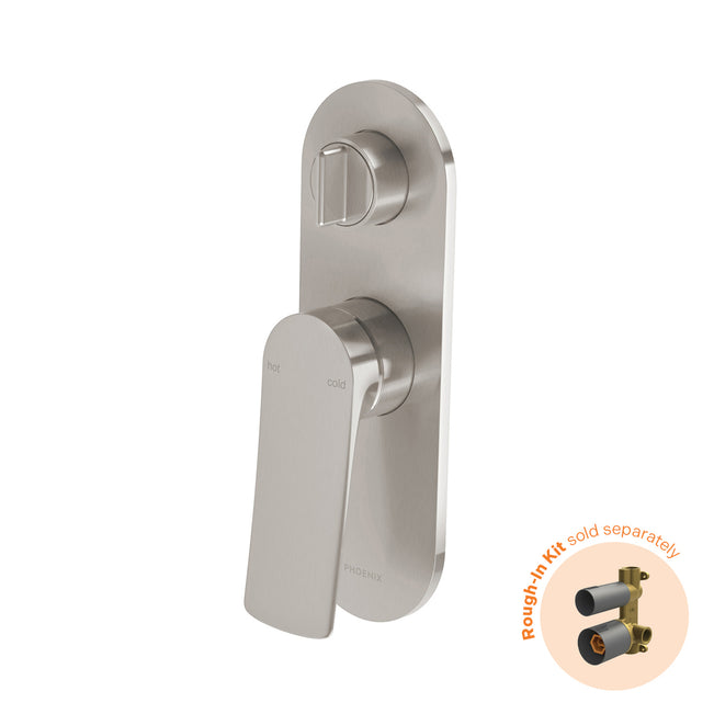 Phoenix Kusabi Switchmix Shower Bath Diverter Mixer Fit Off Kit - Brushed Nickel 138-2940-40-1 - The Blue Space