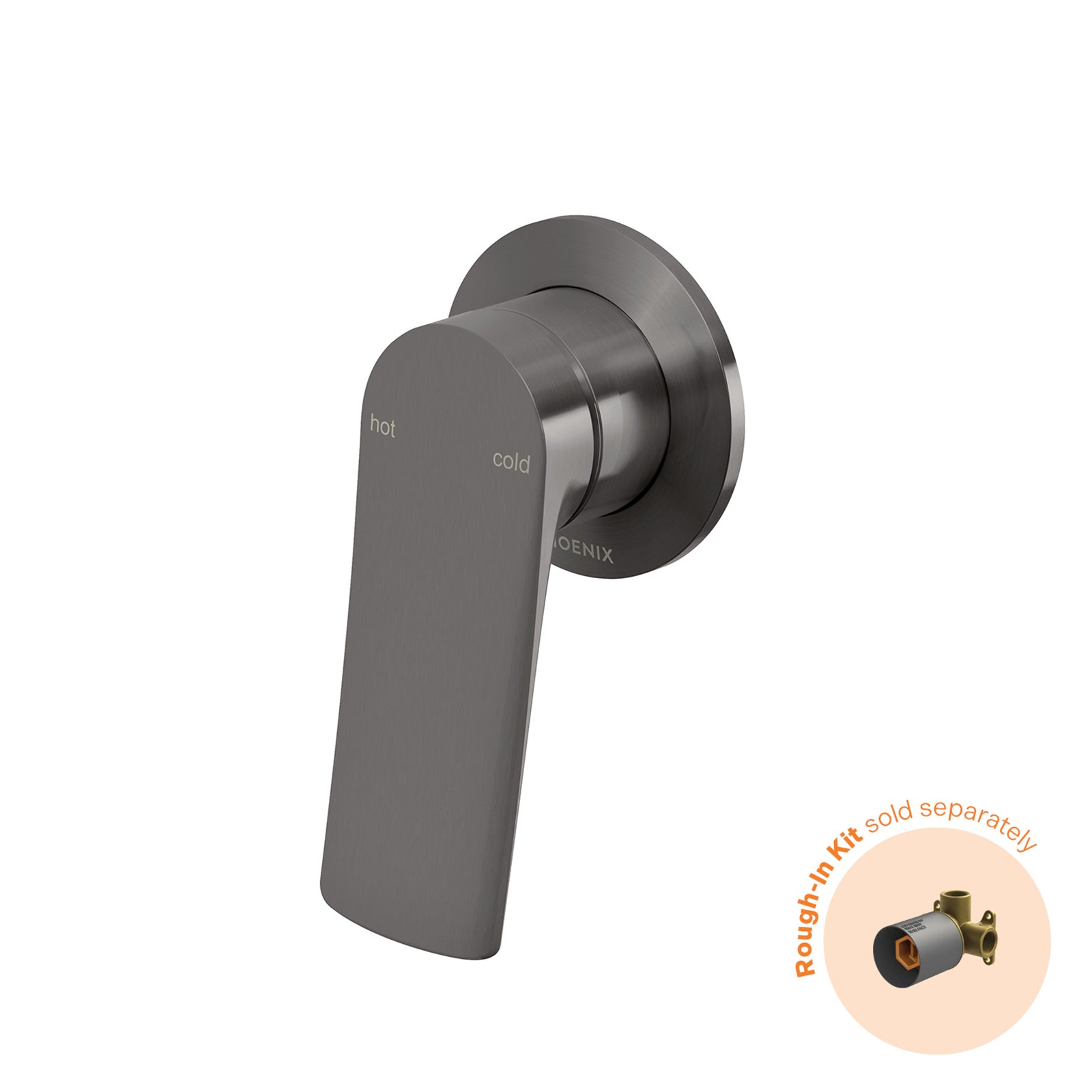 Phoenix Kusabi Switchmix Shower Wall Mixer Fit Off Kit - Brushed Carbon 138-2805-31-1 - The Blue Space