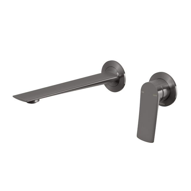 Phoenix Kusabi Switchmix Wall Basin Bath Mixer Set 200mm - Brushed Carbon 138-2810-31-1 - The Blue Space