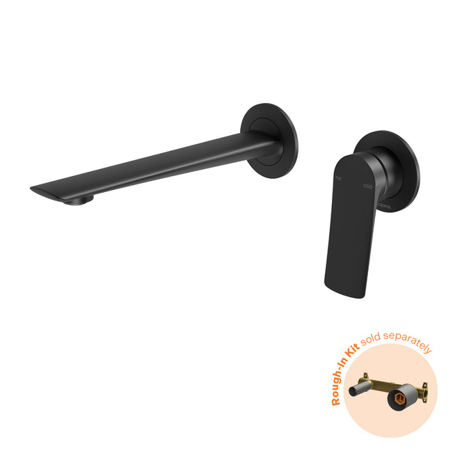 Phoenix Kusabi Switchmix Wall Basin Bath Mixer Set 200mm Fit Off Kit - Matte Black 138-2812-10-1 - The Blue Space
