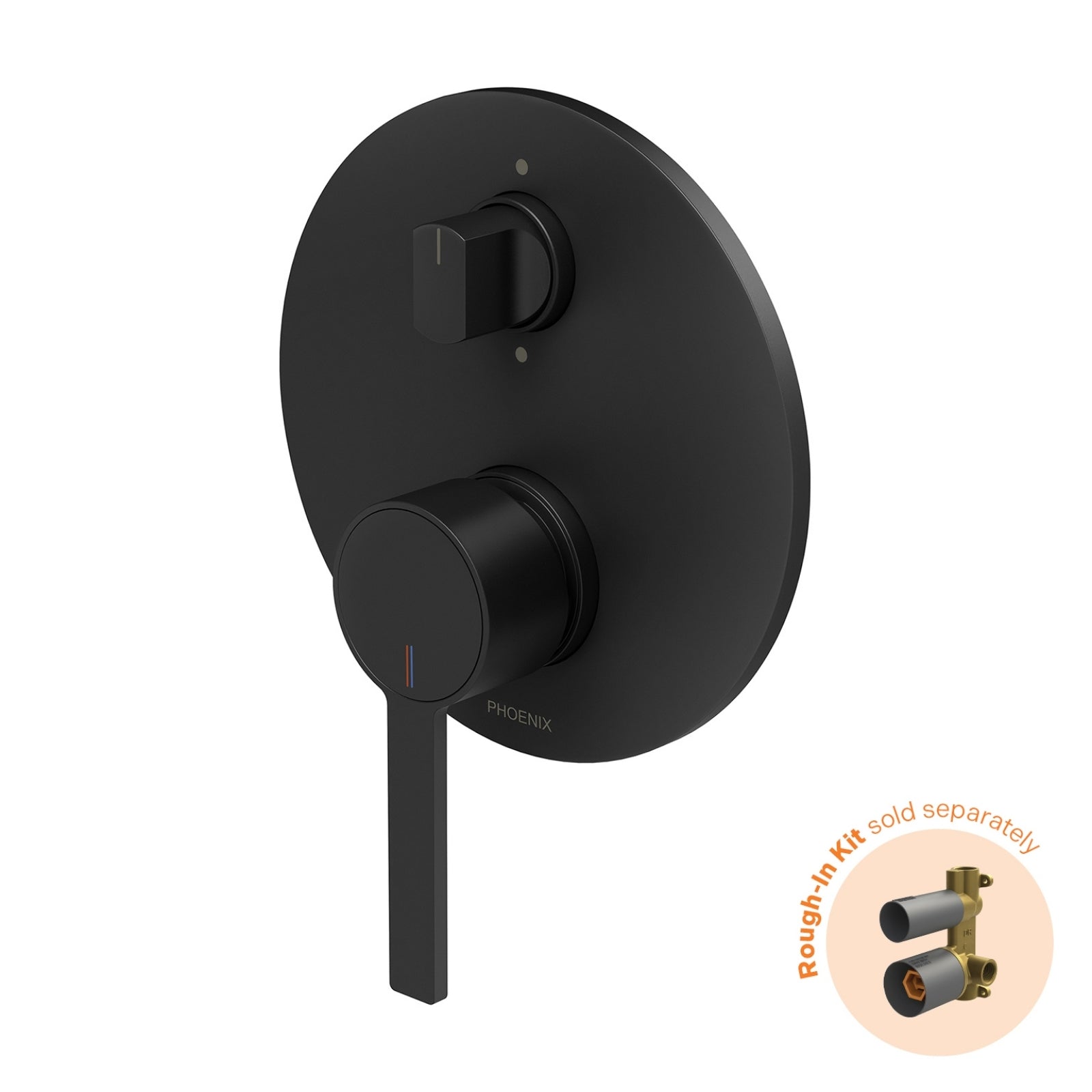 Phoenix Lexi Mkii Switchmix Shower Bath Diverter Mixer Fit Off Kit Only - Matte Black 123-2940-10 - The Blue Space
