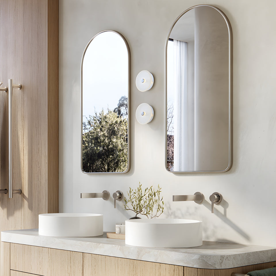 Phoenix Lexi MKII SwitchMix Wall Basin Mixer Set 200mm (Fit-Off Kit Only) - Brushed Nickel