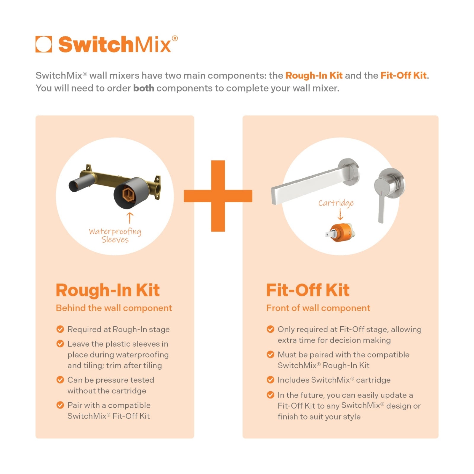 Details Phoenix Lexi Mkii Switchmix Wall Basin Mixer Set 200mm Fit Off Kit Only - Chrome 123-2812-00 - The Blue Space
