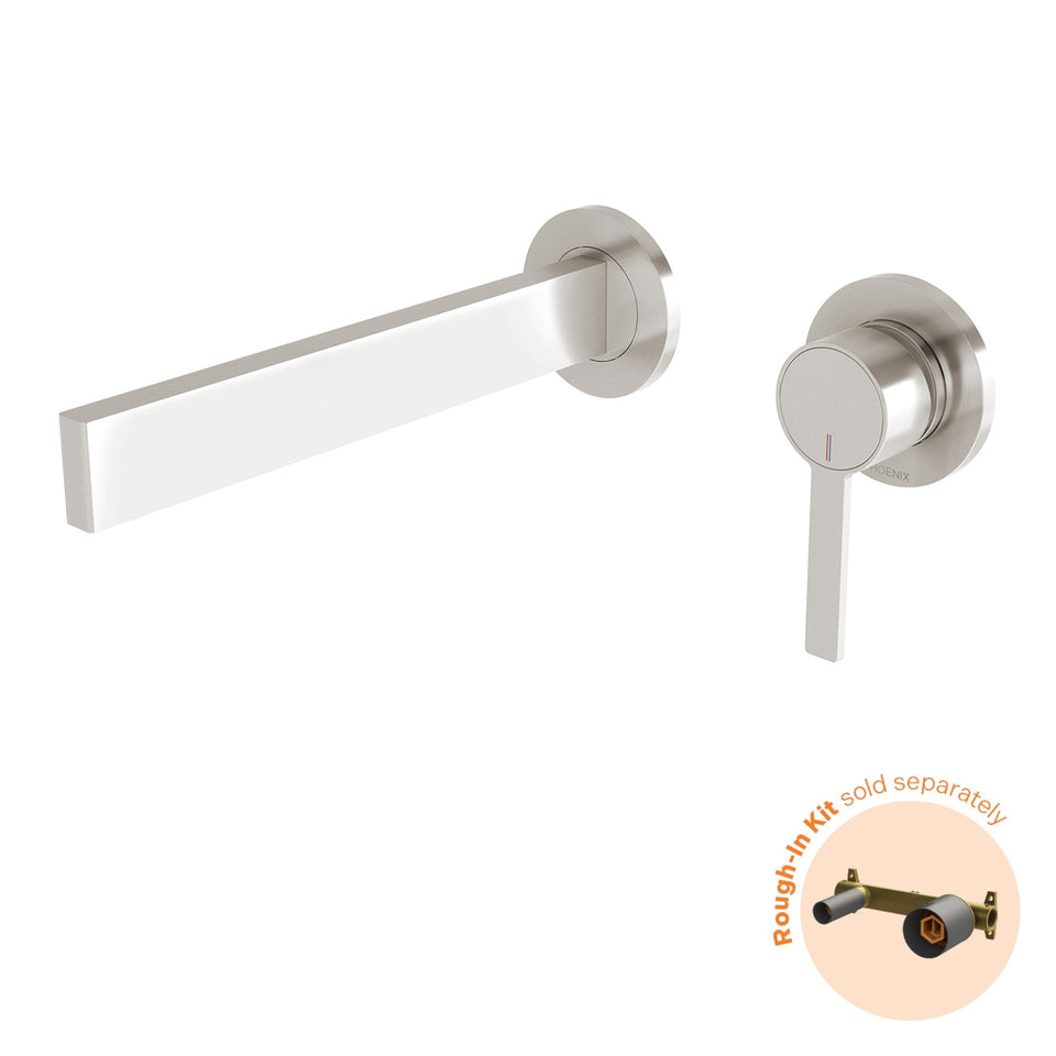Phoenix Lexi MKII SwitchMix Wall Bath Mixer Set 200mm (Fit-Off Kit Only) - Brushed Nickel