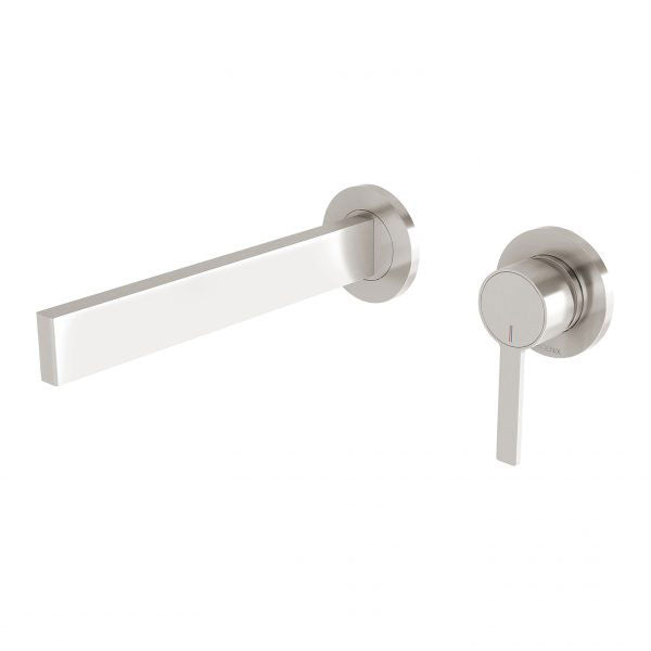 Phoenix Lexi MKII Basin/Bath Wall Mixer Set 200mm Brushed Nickel - The Blue Space