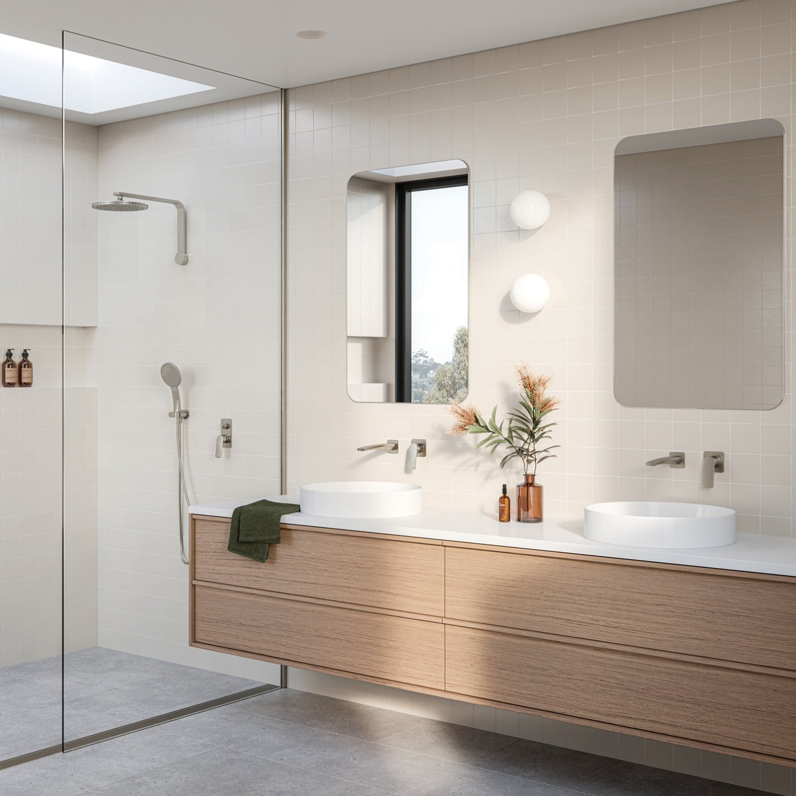 Lifestyle Phoenix Mekko SwitchMix Shower / Wall Mixer Brushed Nickel (Complete Kit) 115-2800-40-1-KIT - The Blue Space