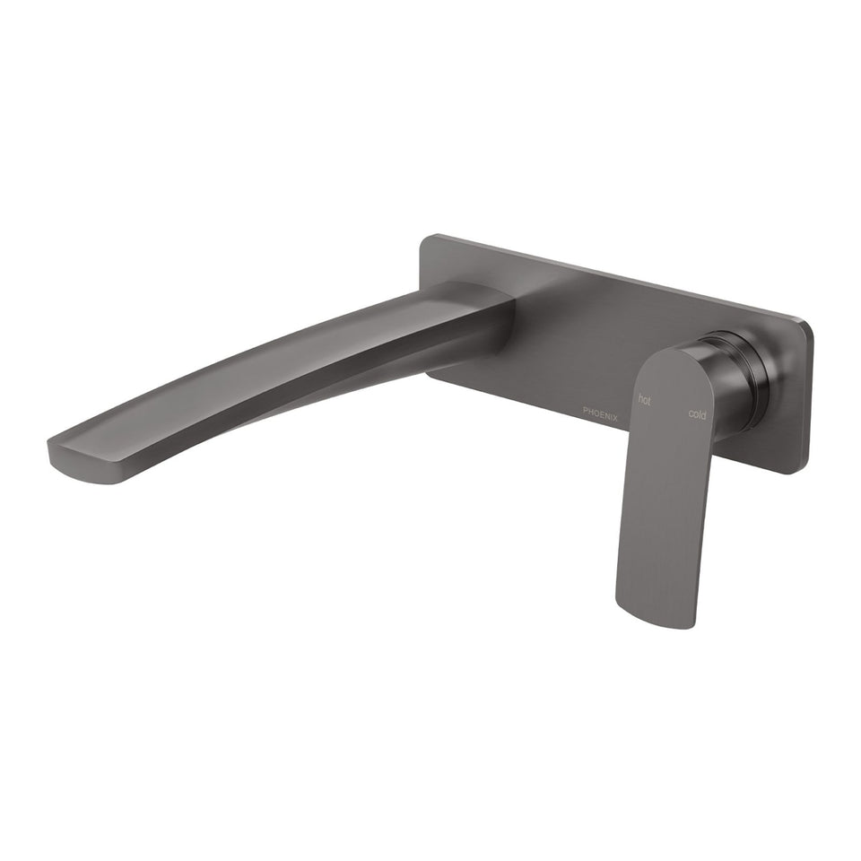Phoenix Mekko SwitchMix Wall Basin / Bath Mixer Set 200mm (Complete Kit) - brushed carbon