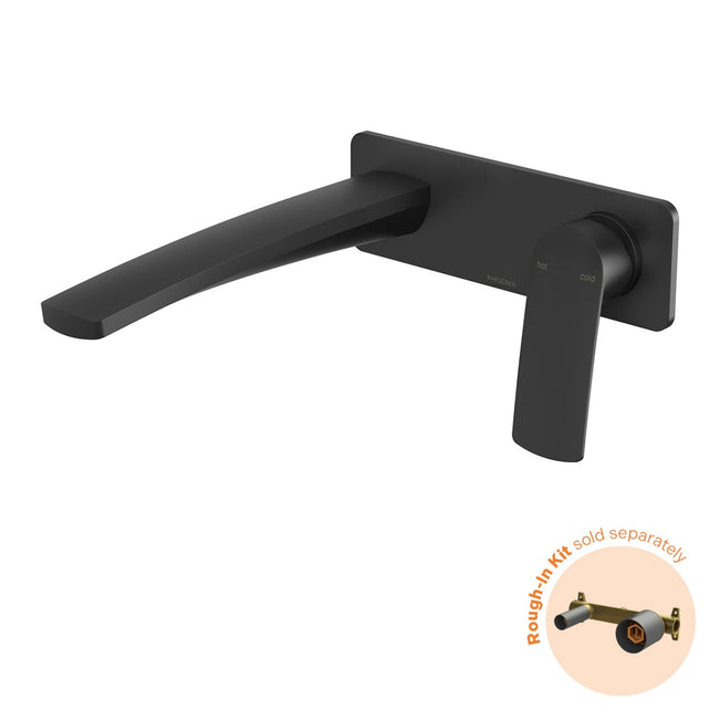 Phoenix Mekko SwitchMix Wall Basin / Bath Mixer Set 200mm Matte Black (Fit-Off Kit Only) 115-2812-10-1 - The Blue Space