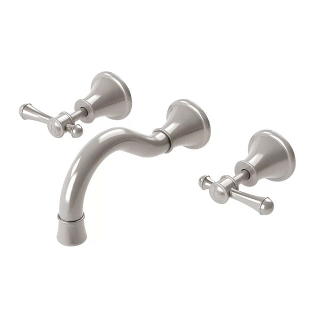 Phoenix Nostalgia Lever Basin/Bath Set 180mm Shepherds Crook Brushed Nickel