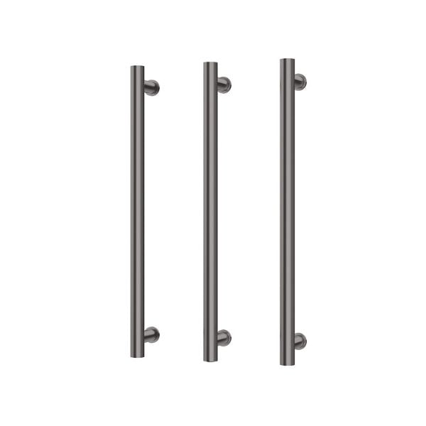 Phoenix Heated Triple Towel Rail Round 600mm - Brushed Carbon - 650-8762-31