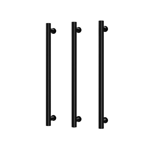 Phoenix Heated Triple Towel Rail Round 600mm - 650-8762-10 - Matte Black
