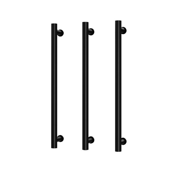 Phoenix Heated Triple Towel Rail Round 800mm - Matte Black - Image 1