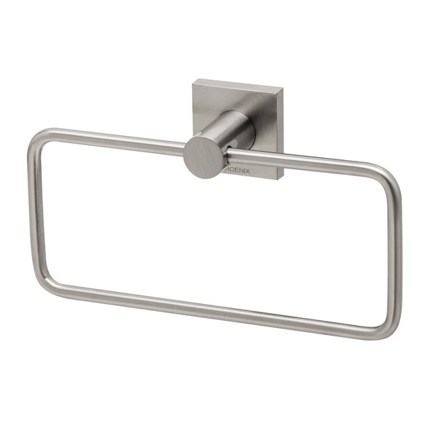 Phoenix Radii Hand Towel Holder Square Plate-Brushed Nickel