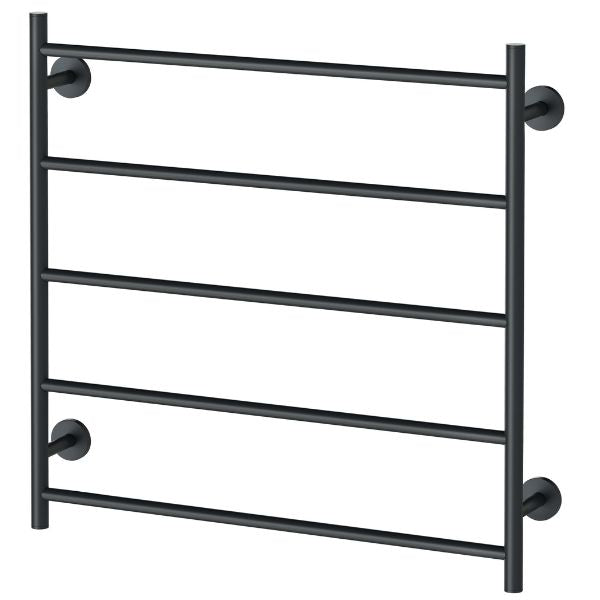 Phoenix Radii Heated Towel Ladder 750mm Matte Black - Image 1