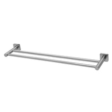 Phoenix Radii SS 316 Double Towel Rail Square Plate 600mm RS813-51 - The Blue Space