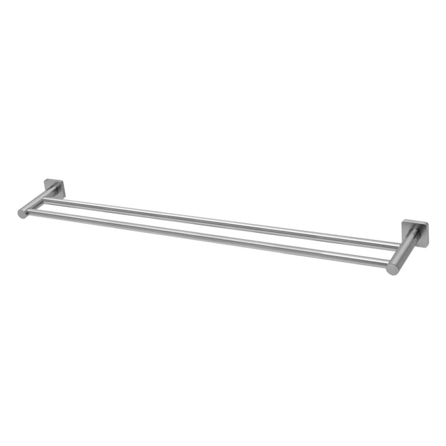 Phoenix Radii SS 316 Double Towel Rail Square Plate 800mm RS812-51 - The Blue Space