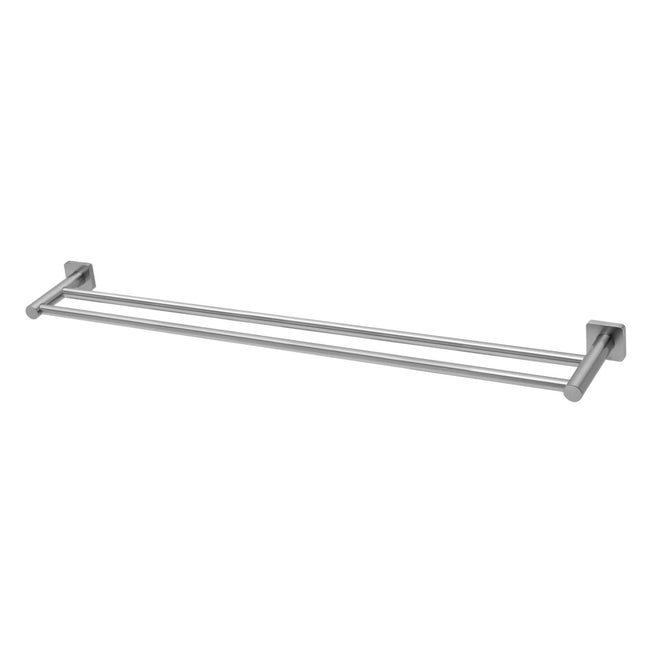 Phoenix Radii SS 316 Double Towel Rail Square Plate 800mm RS812-51 - The Blue Space
