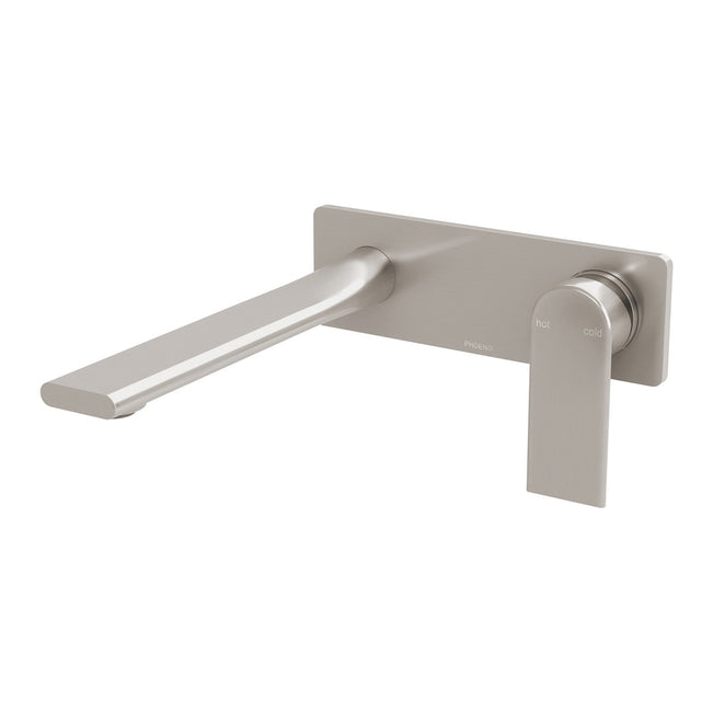 Phoenix Teel SwitchMix Wall Basin / Bath Mixer Set 200mm Brushed Nickel (Complete Kit) 118-2810-40-1-KIT - The Blue Space
