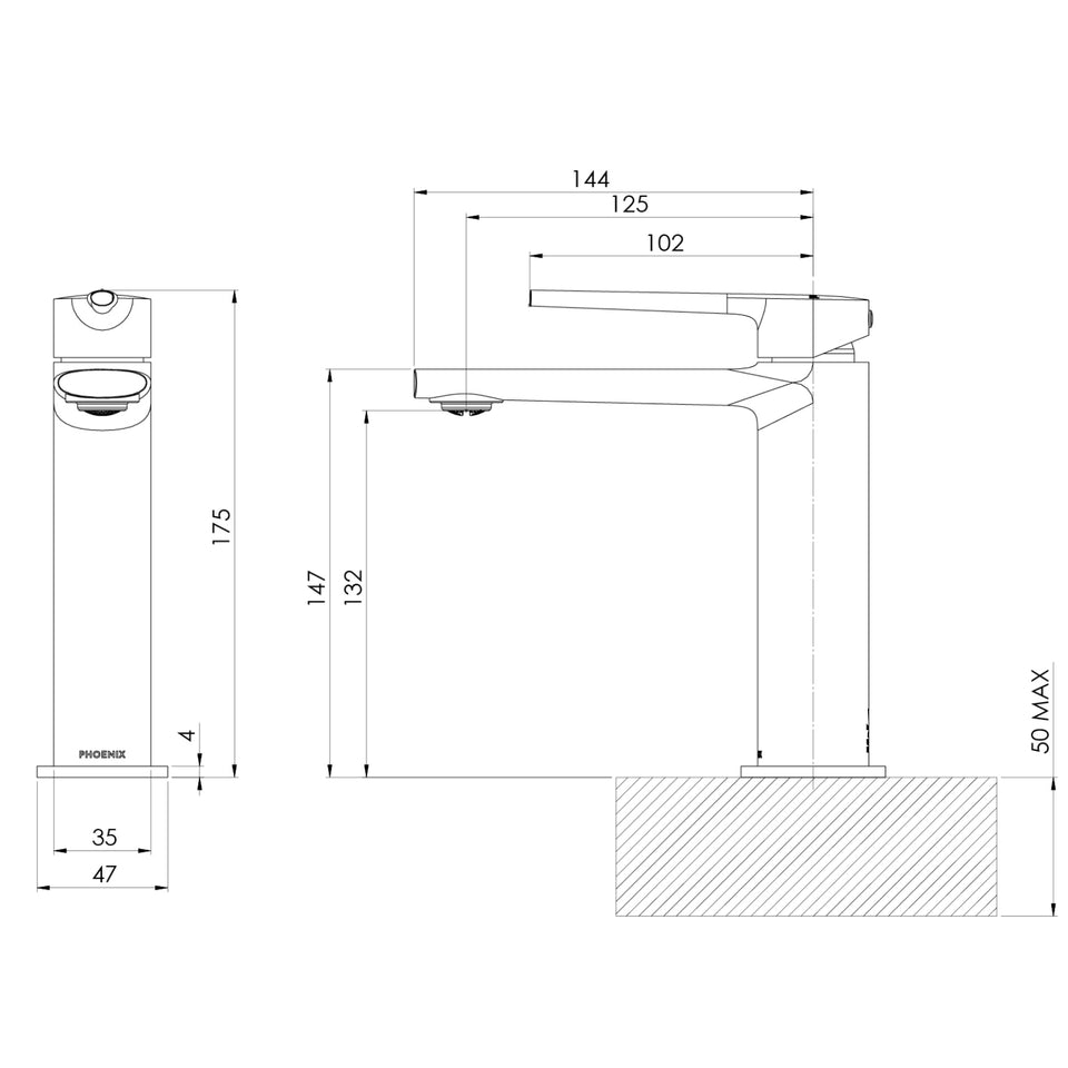 Phoenix Vask Basin Mixer - Chrome
