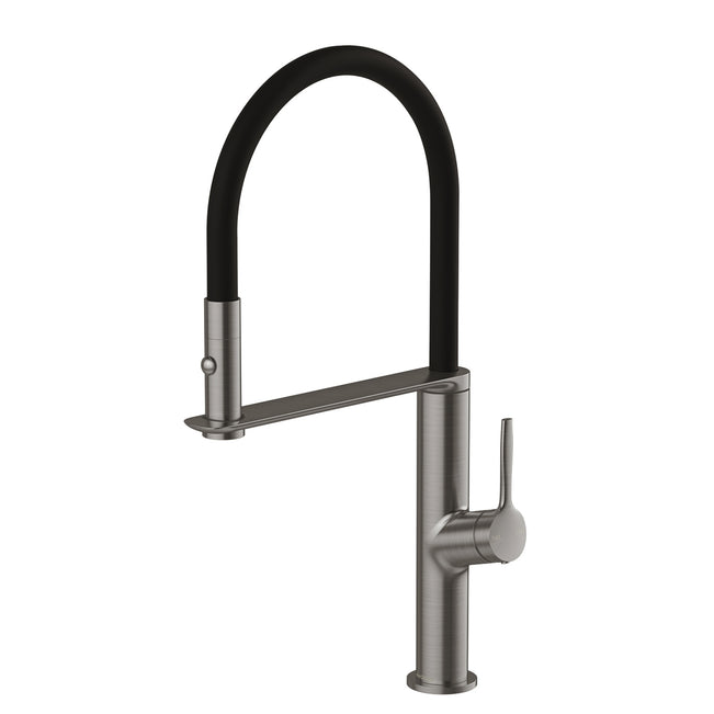 Phoenix Flexible Hose Sink Mixer 200mm - Brushed Carbon 139-7110-31-1 - The Blue Space