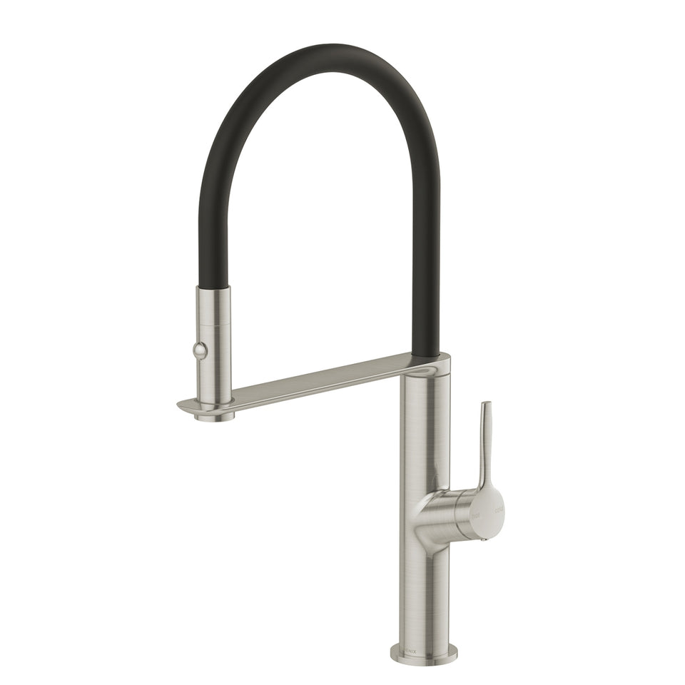 Phoenix Vask Flexible Hose Sink Mixer 200mm - Brushed Nickel