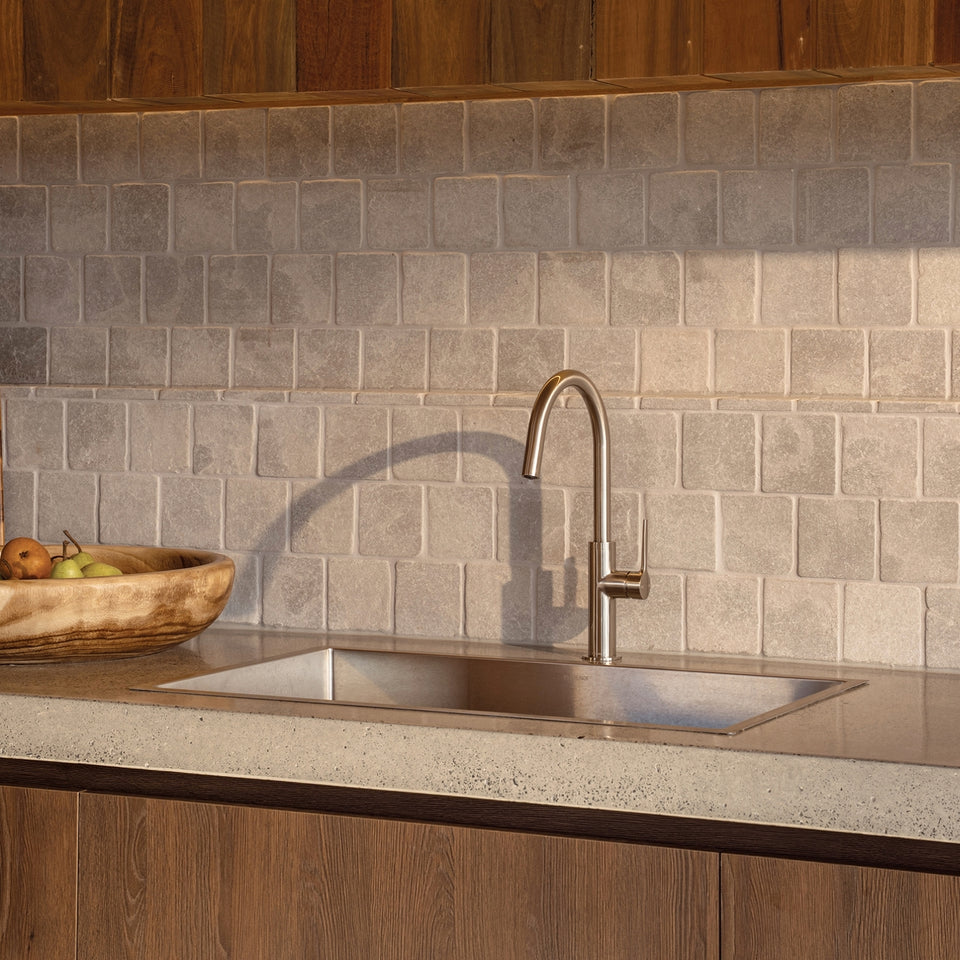 Phoenix Vask Sink Mixer 190mm - Brushed Nickel