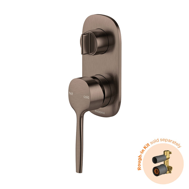 Phoenix Switchmix Shower Bath Diverter Mixer Fit Off Kit Only - Brushed Bronze 139-2940-24-1 - The Blue Space