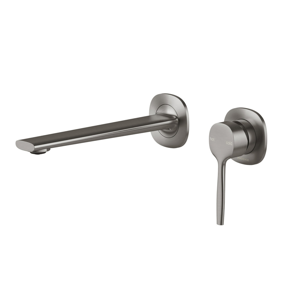 Phoenix Vask SwitchMix Wall Basin / Bath Mixer Set 200mm (Complete Kit) - Brushed Carbon