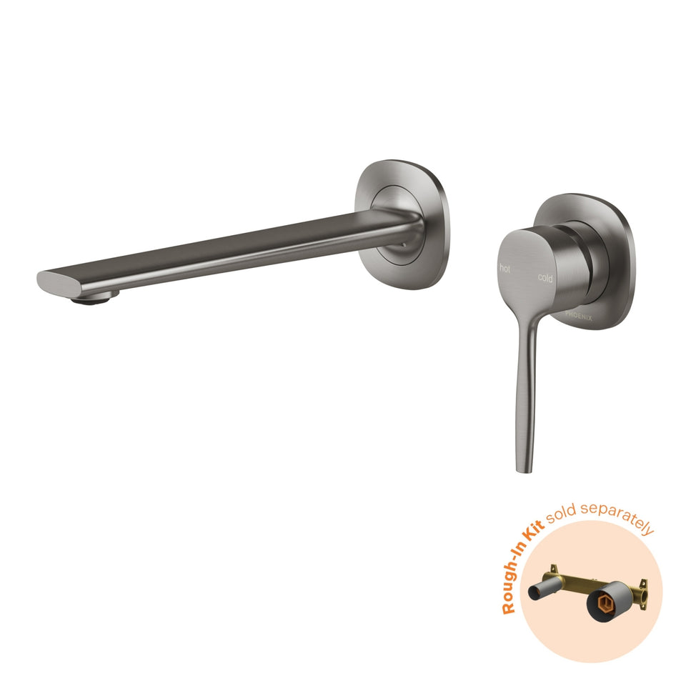 Phoenix Vask SwitchMix Wall Basin / Bath Mixer Set 200mm (Fit-Off Kit Only) - Brushed Carbon