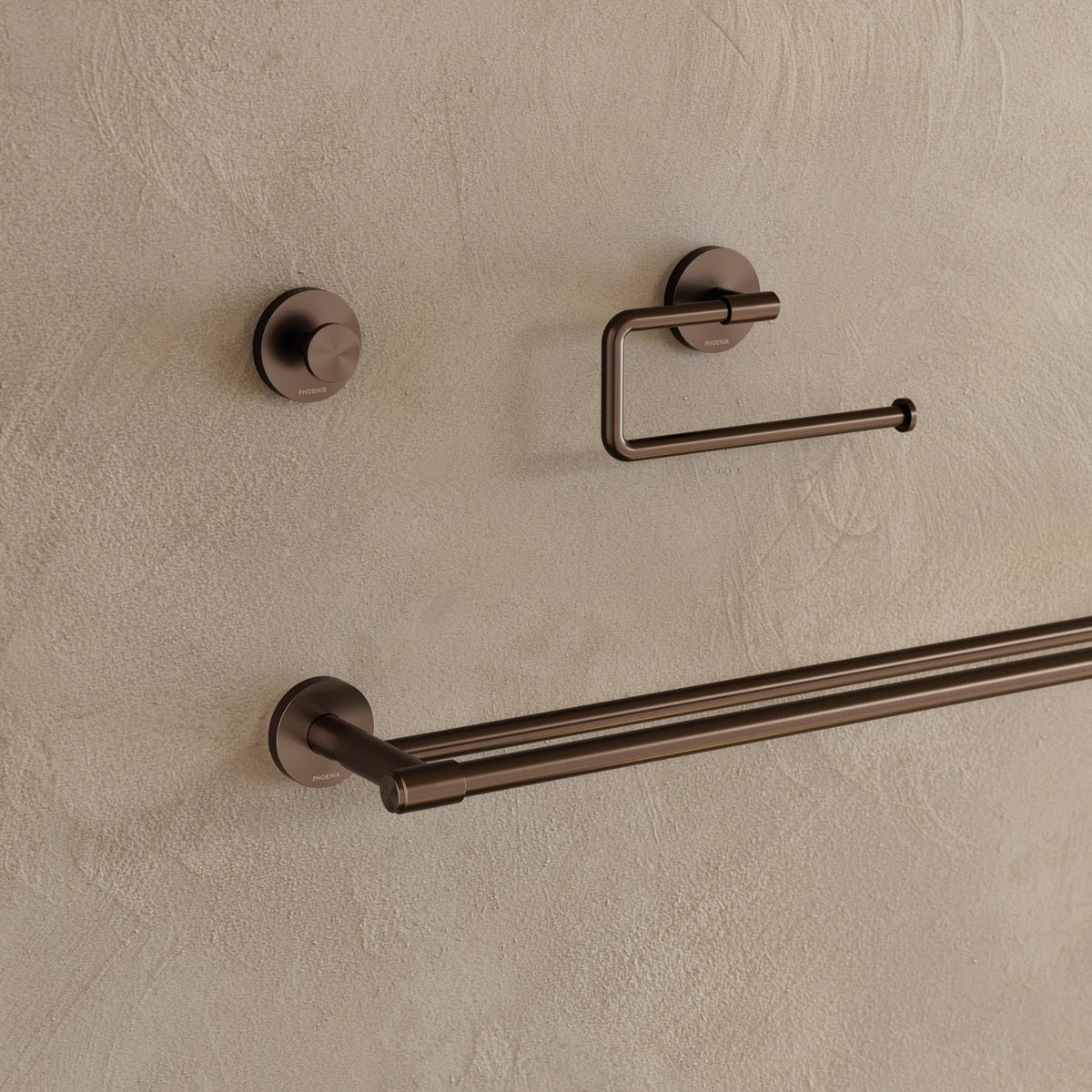 Lifestyle Phoenix Vivid MKII Double Towel Rail 800mm - Brushed Bronze 146-8130-24