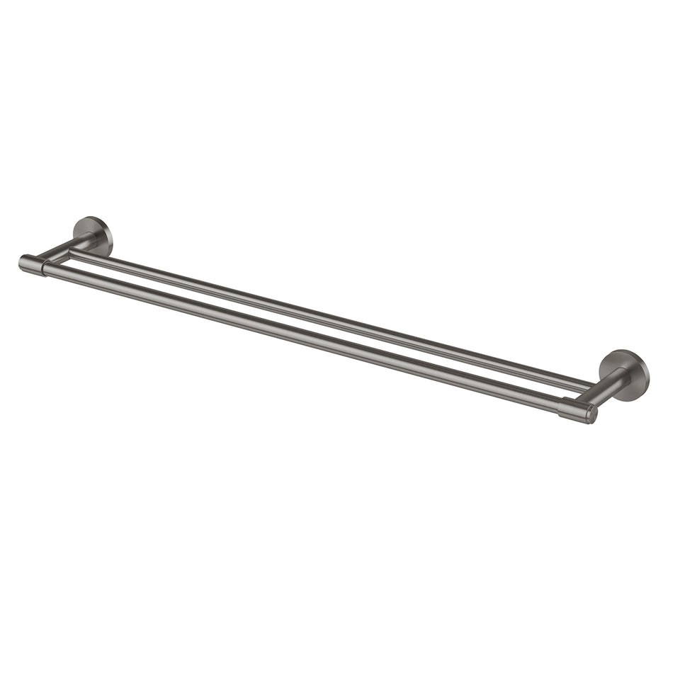 Phoenix Vivid MKII Double Towel Rail 800mm - Brushed Carbon