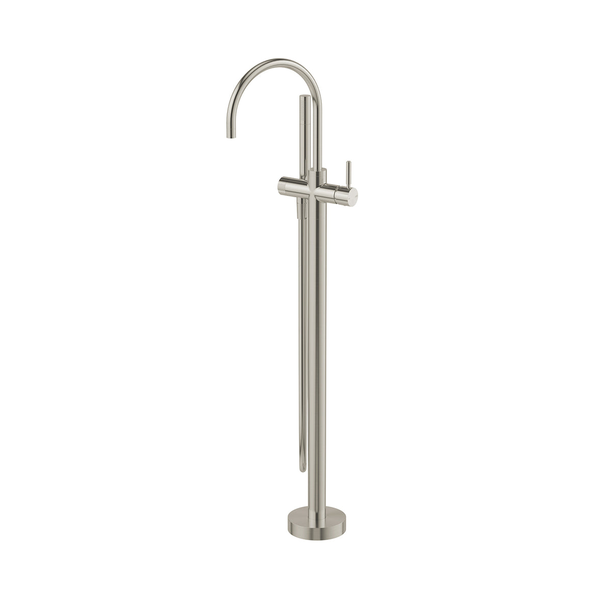 Phoenix Vivid MKII Floor Mounted Bath Mixer With Hand Shower - Brushed Nickel 146-7451-40 - The Blue Space