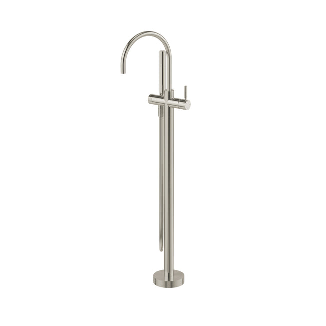 Phoenix Vivid MKII Floor Mounted Bath Mixer With Hand Shower - Brushed Nickel 146-7451-40 - The Blue Space