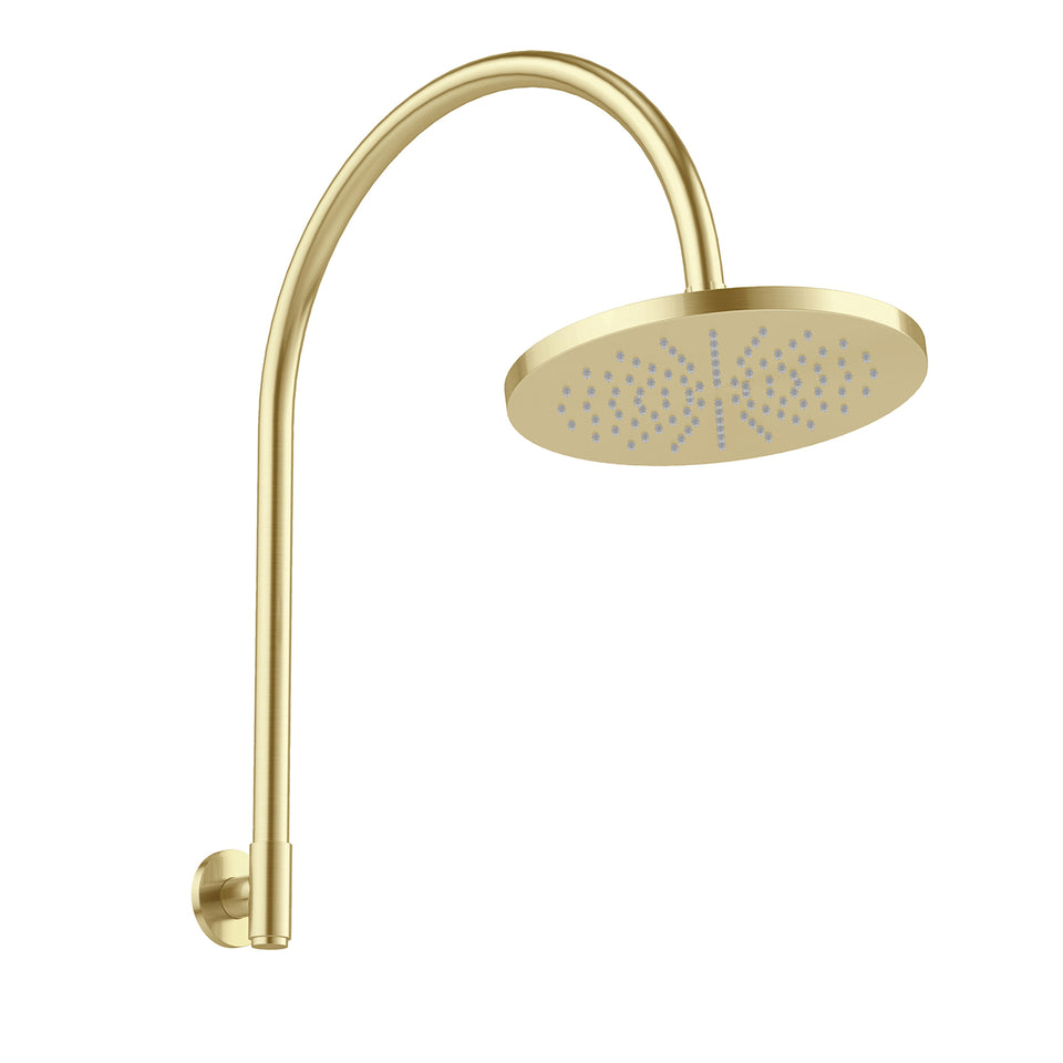 Phoenix Vivid MKII High-Rise Shower Arm & Rose 250mm - Brushed Gold