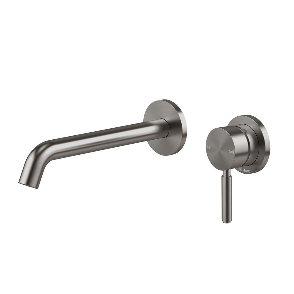 Phoenix Vivid MKII SwitchMix Wall Basin / Bath Mixer Set 200mm - Brushed Carbon