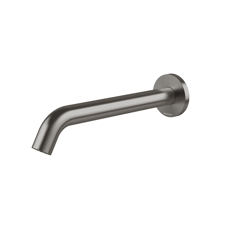 Phoenix Vivid MKII Wall Basin / Bath Outlet 240mm Curved - Brushed Carbon