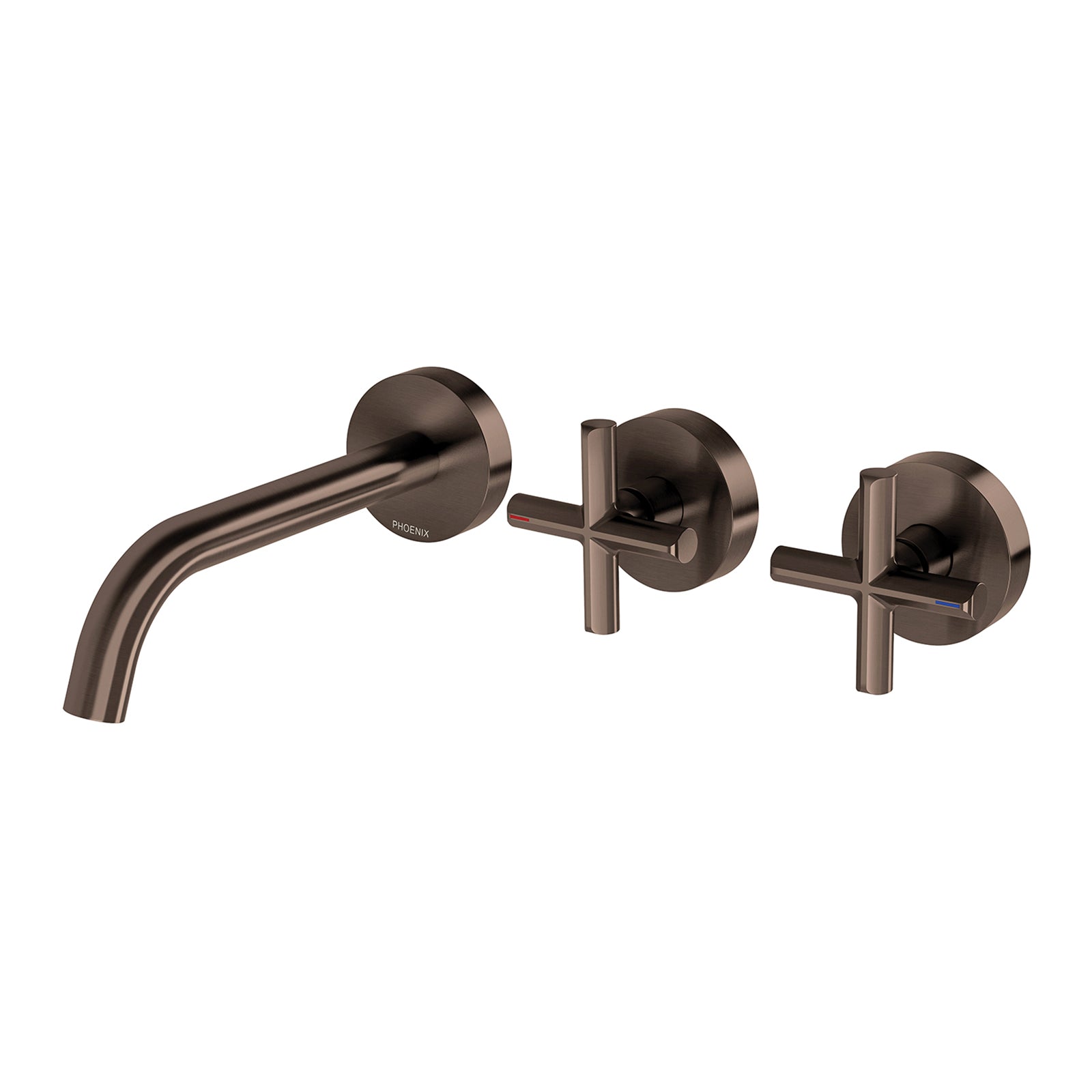 Phoenix Vivid Slimline Plus Wall Basin Bath Hostess Set 180mm Outlet - Brushed Bronze 119-1125-24-1 - The Blue Space