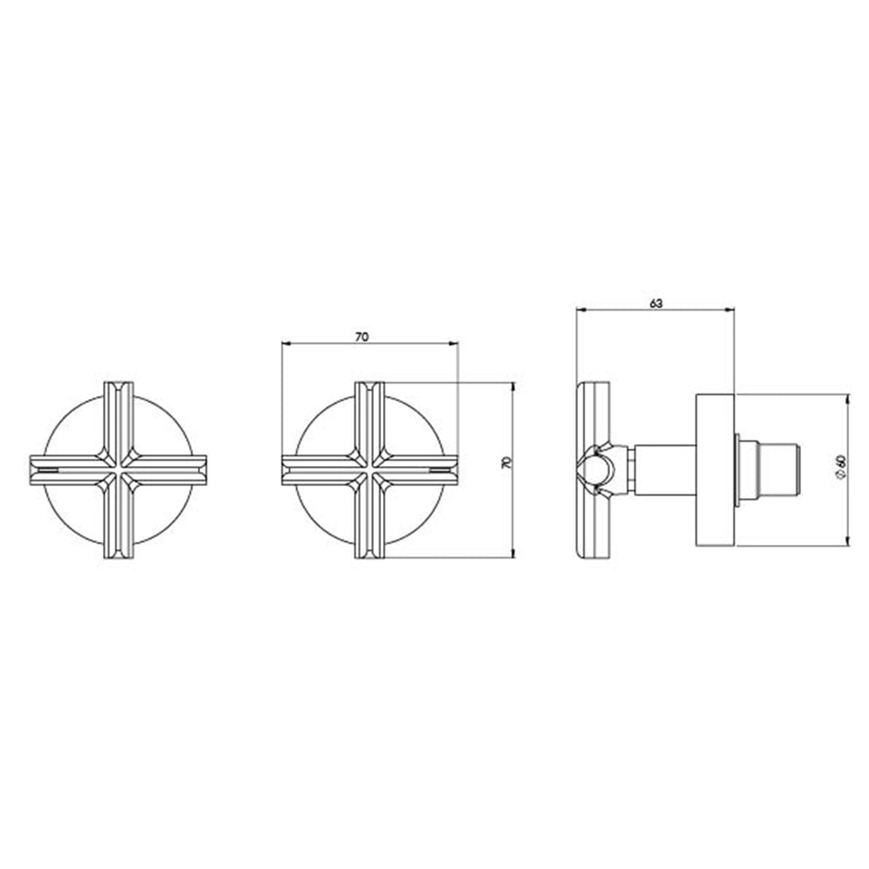 Phoenix Vivid Slimline Plus Wall Top Assemblies 15mm Extended Spindles - Brushed Bronze
