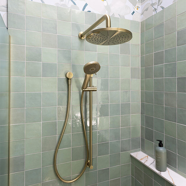 Lifestyle Phoenix Vivid Slimline Rail Shower Brushed Gold - The Blue Space