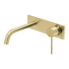 Phoenix Vivid Slimline SwitchMix Wall Basin / Bath Mixer Set 180mm Brushed Gold (Complete Kit) VS2810-12-1-KIT - The Blue Space