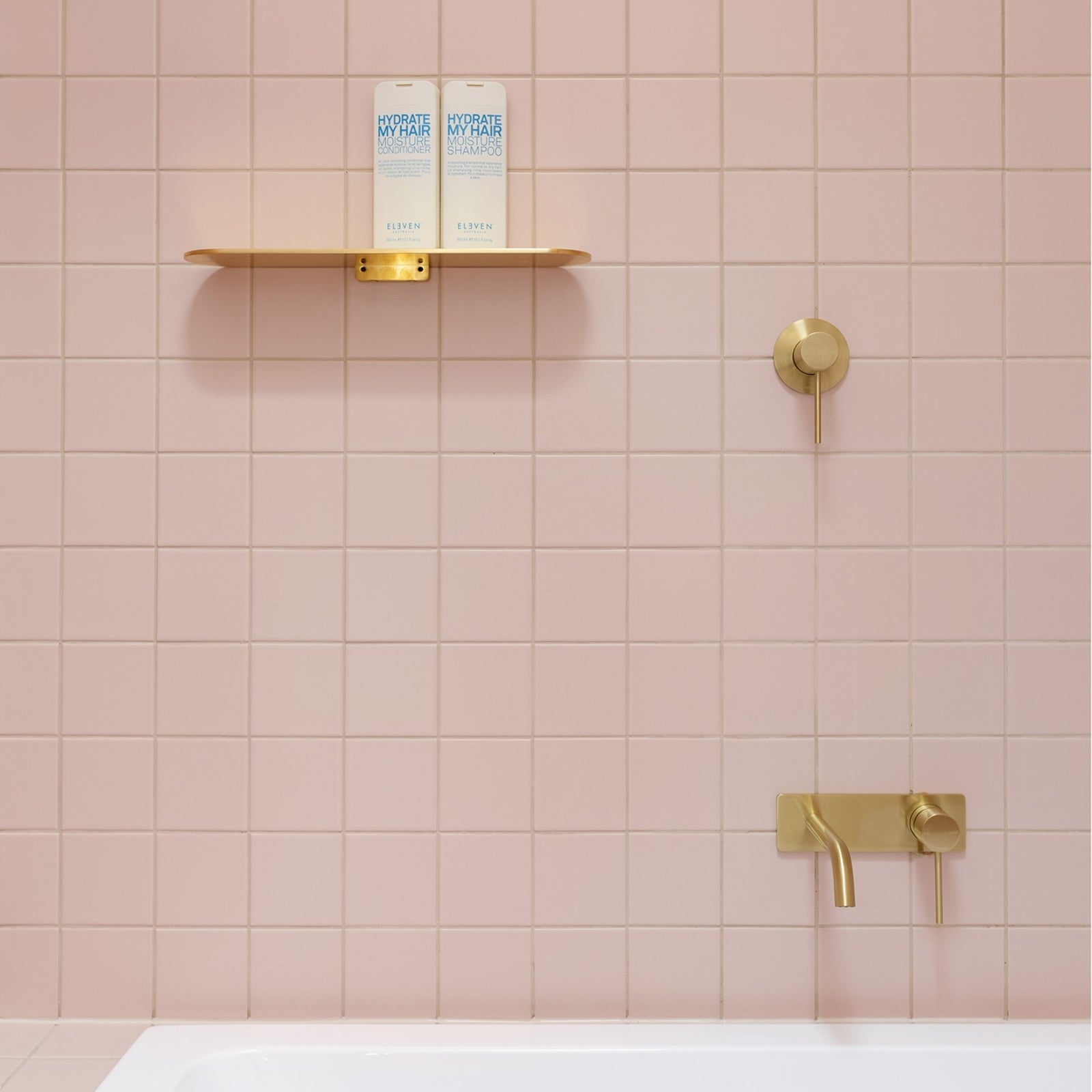 Lifestyle 3 Phoenix Vivid Slimline SwitchMix Wall Basin / Bath Mixer Set 180mm Brushed Gold (Complete Kit) VS2810-12-1-KIT - The Blue Space