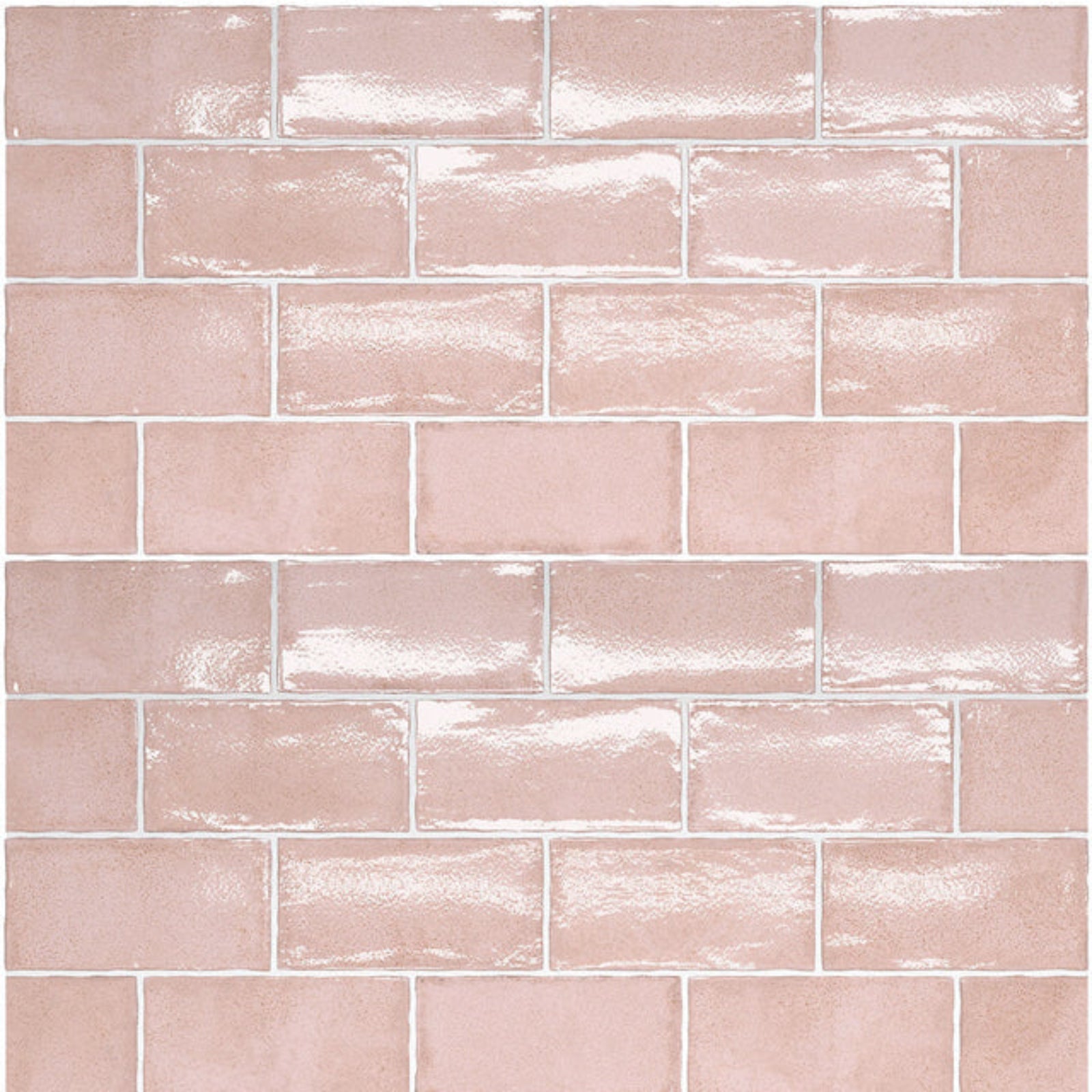 Looks Pink Dianna Hand Made Subway Tile 75 x 150 x 9mm Spanish Ceramic  | The Blue Space