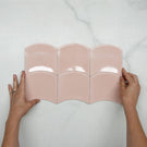 Pink Layne Waves Feature 120 x 120 x 6mm Ceramic Tile - The Blue Space