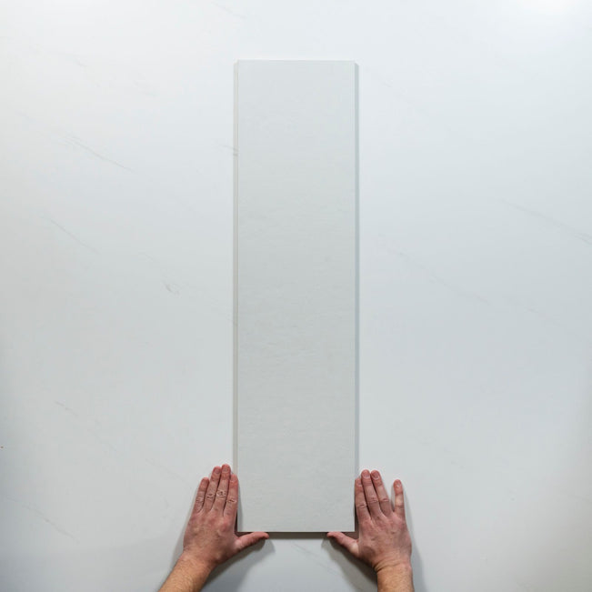 With Hand Plastra Smooth White Matte Porcelain Tile 22.5 x 900mm RIGCLOSM1 - The Blue Space