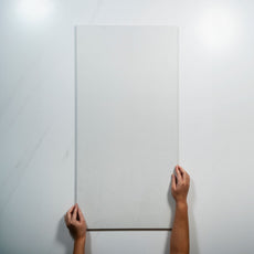 With Hand Plastra Smooth White Matte Porcelain Tile 450 x 900mm RIGCLOSM2 - The Blue Space