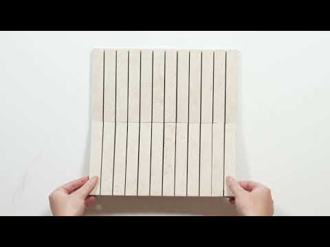 Avorio Cream Travertine Look Matte Porcelain Kit Kat Mosaic Tile