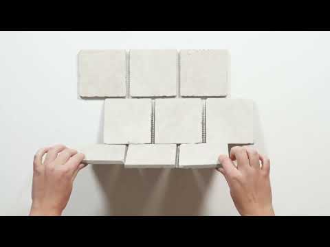 Valerie Cream Travertine Brick Bond Cobblestone Porcelain Tile Sheets