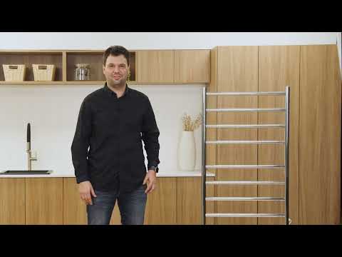 Thermogroup 12V Vertical Single Bar Heated Towel Rail Lilac Satin