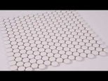 Mooloolaba Satin White Porcelain Penny Round Mosaic Tile 20x20mm  | The Blue Space