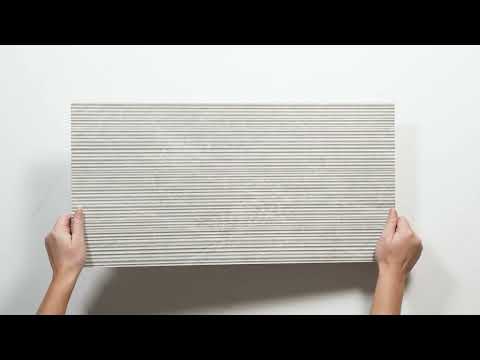 Kew Pearl Ribbed Decor Porcelain Tile 300 x 600mm